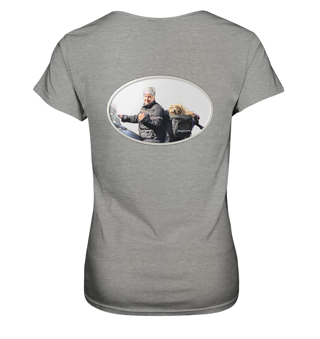 "Dog on tour" _ für Andrea M. | Shirt mit beidseitigem Foto-Druck in Top-Qualität
