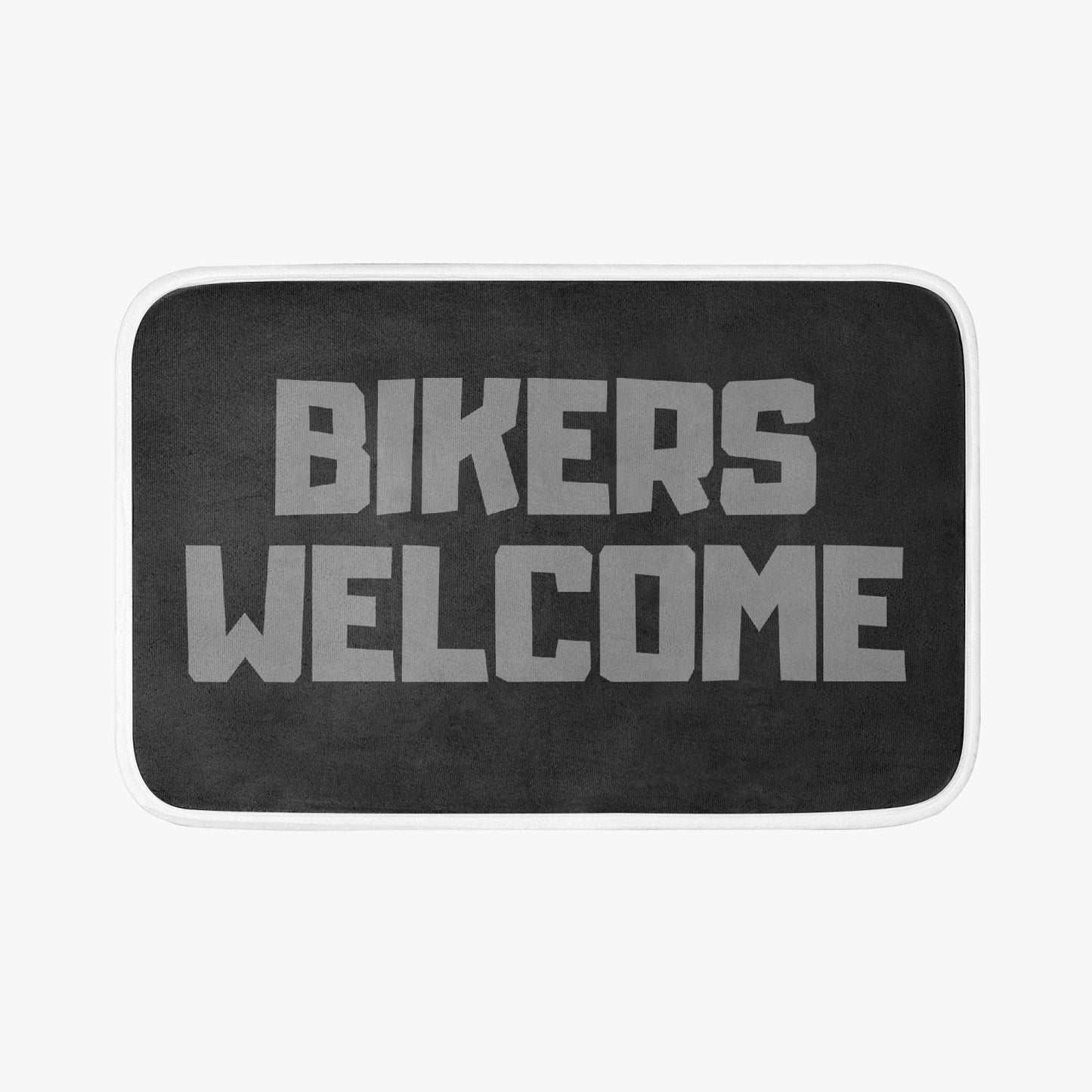 Fußmatte "Bikers Welcome" schwarz mit grauen Großbuchstaben