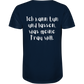 T-Shirt Herren, V-Ausschnitt, mit weißem Aufdruck "Ich bin ein Mann - ich kann tun und lassen, was meine Frau will." dunkel blau