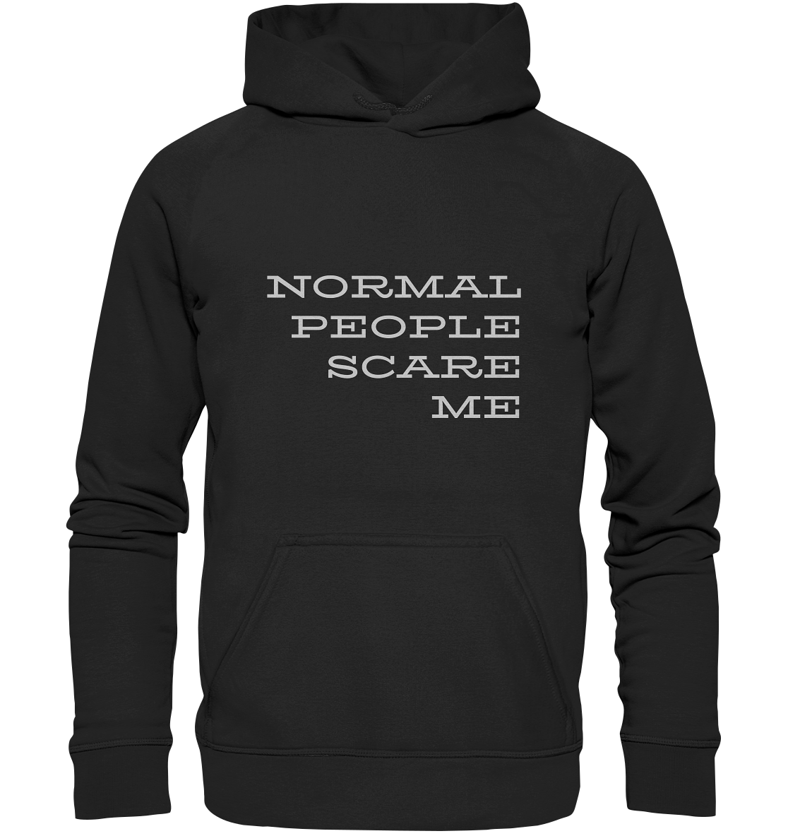 Hoodie mit Aufdruck "Normal people scare me", schwarz