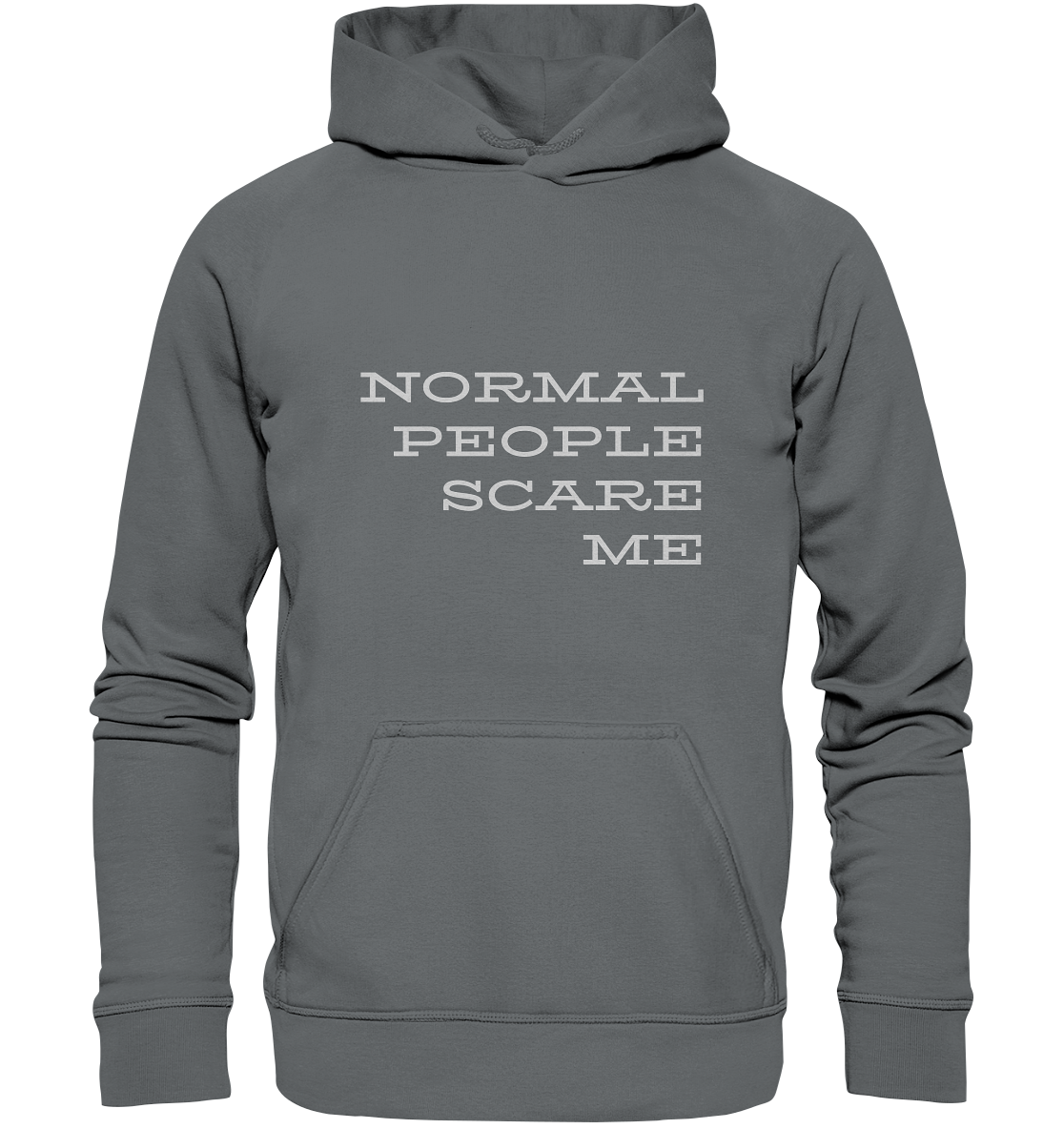 Hoodie mit Aufdruck "Normal people scare me", grau
