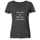 Damen-T-Shirt mit V-Ausschnitt, beidseitig bedruckt, vorn "Nur noch ein Motorrad - versprochen!" hinten crossed fingers, grau