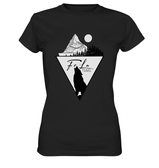Damen-T-Shirt, Rundhals, Felu Travel _ Logo, schwarz