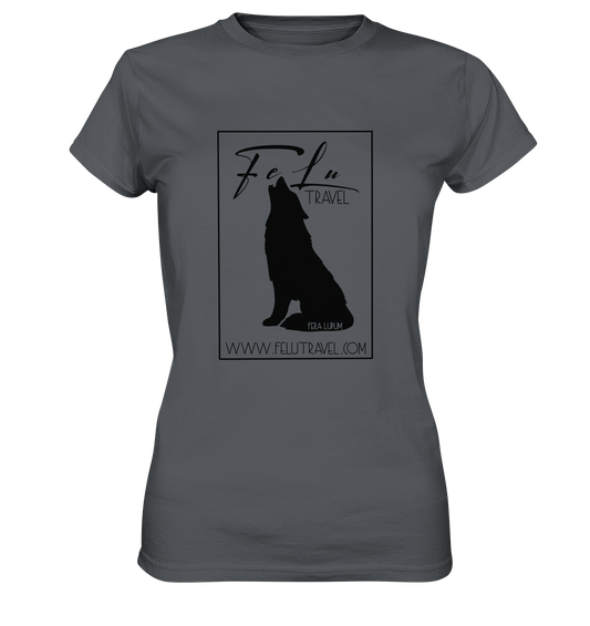 Damen-T-Shirt, Rundhals, Felu Travel _ Logo, grau