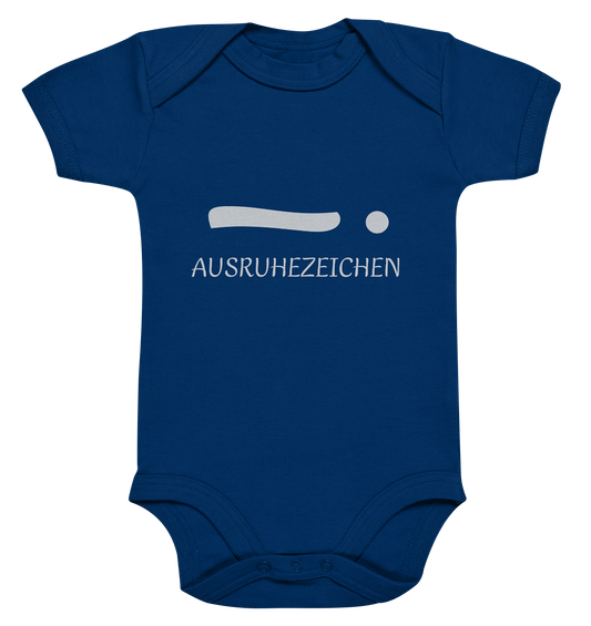 Baby-Strampler, Spruch, "Ausruhezeichen", blau
