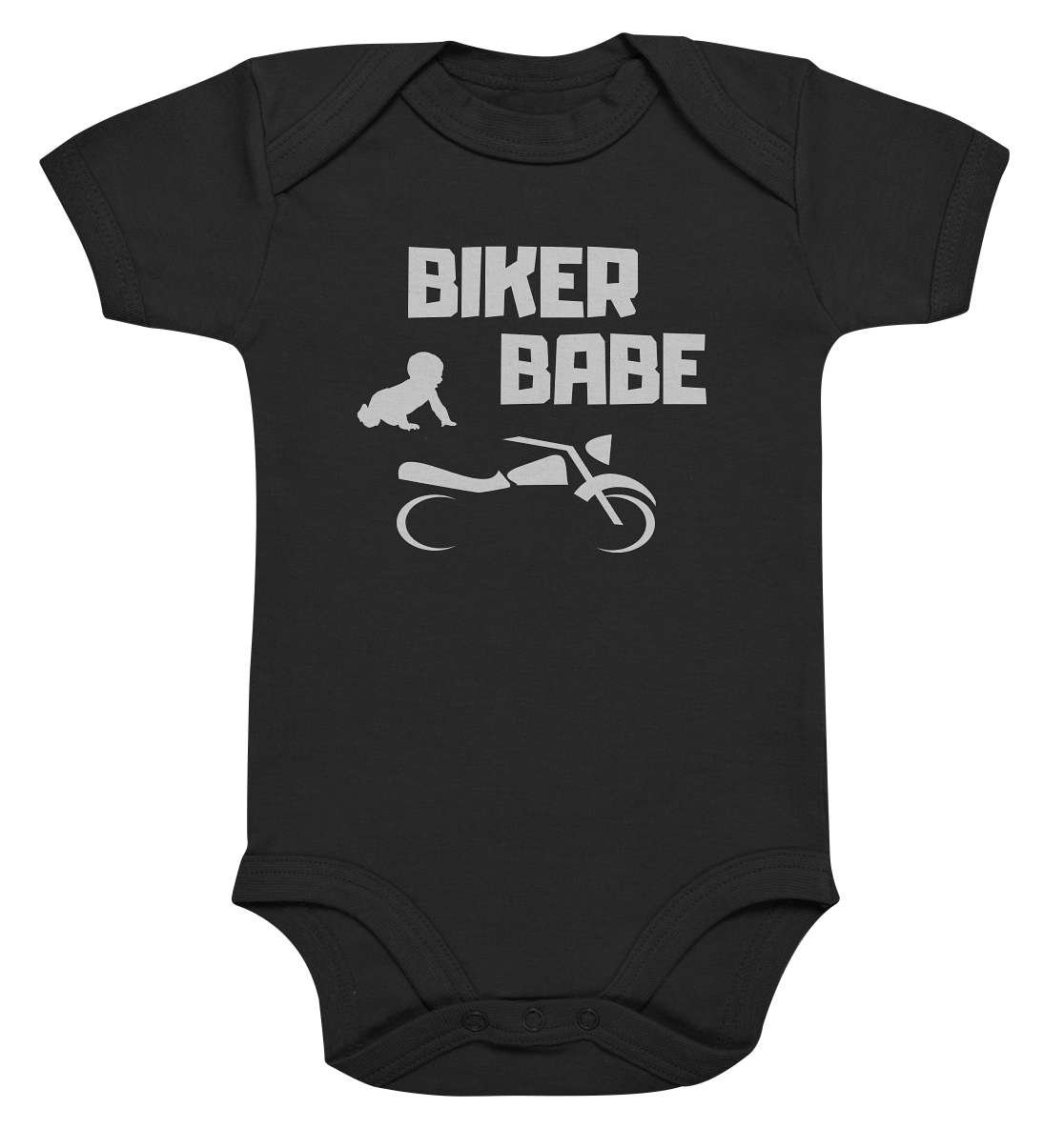 Baby-Body, Strampler, romper, "Biker Babe", motorcycle, motorbike, Motorrad, black, schwarz