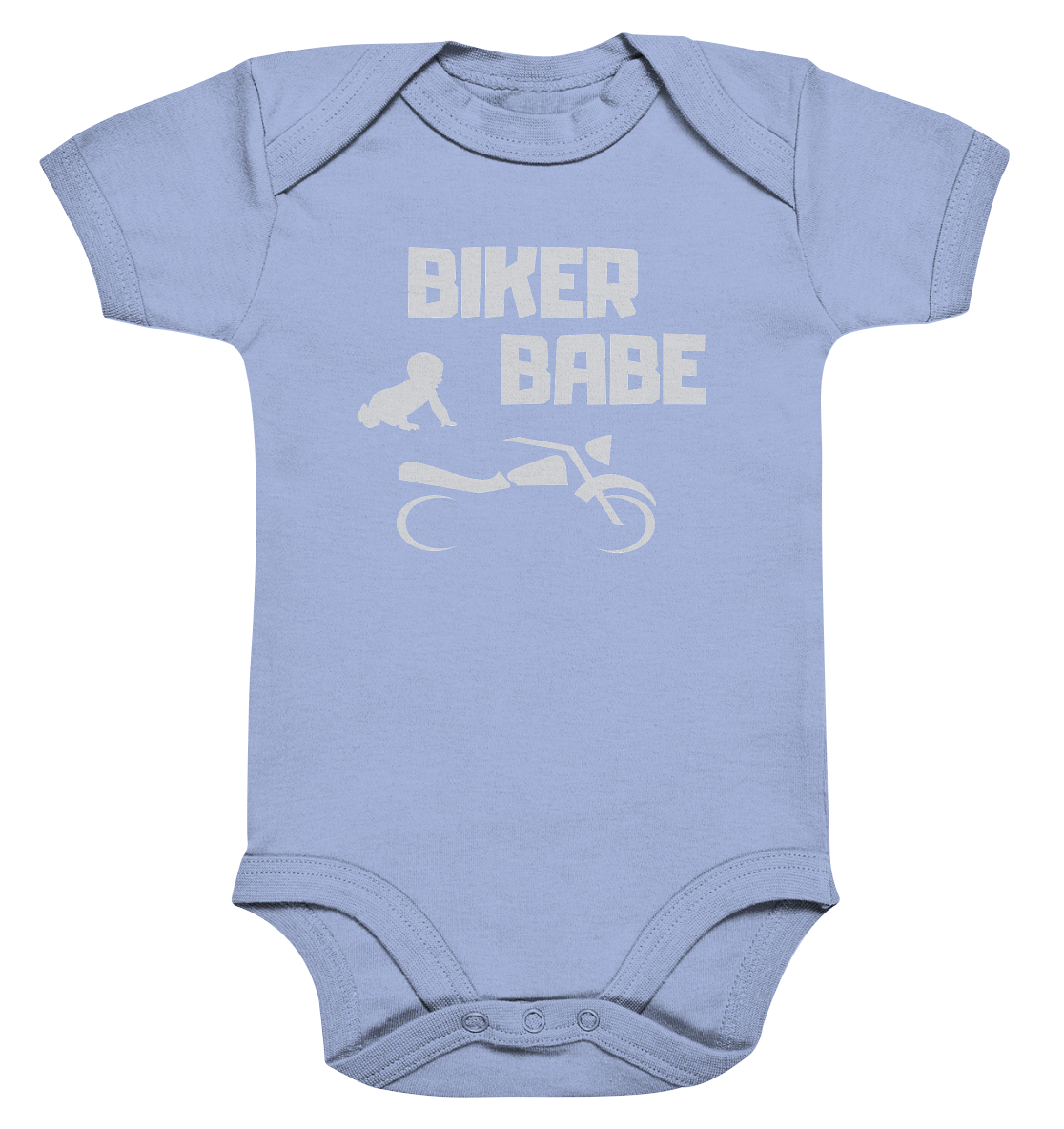 Baby-Body, Strampler, romper, "Biker Babe", motorcycle, motorbike, Motorrad, blau, blue