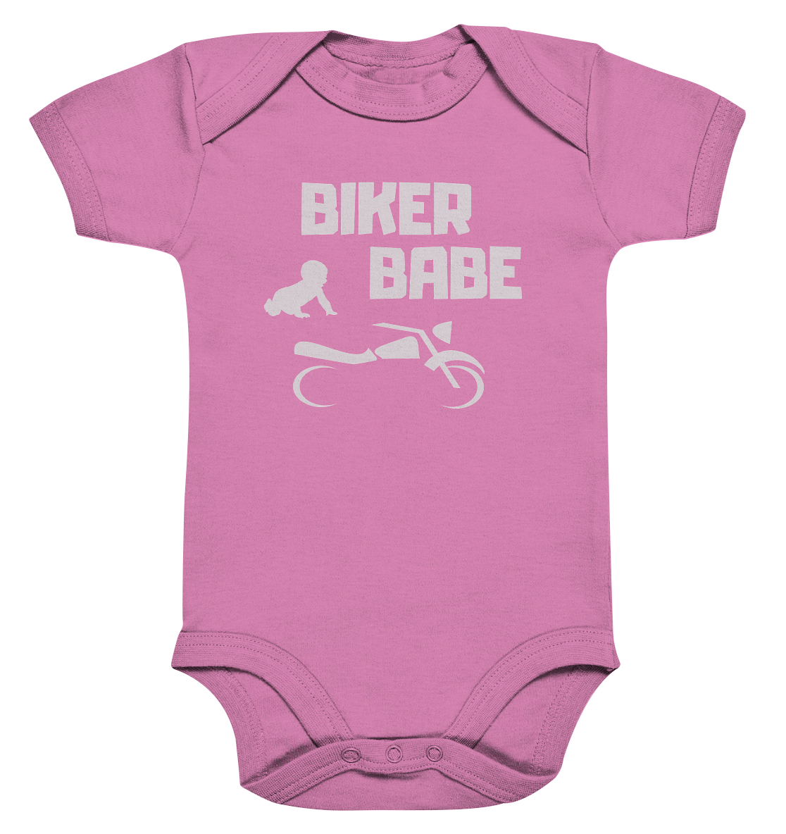 Baby-Body, Strampler, romper, "Biker Babe", motorcycle, motorbike, Motorrad, rosa, pink