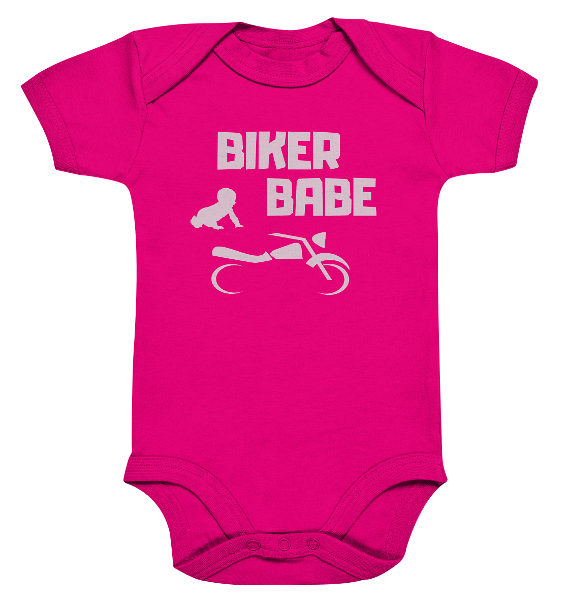 Baby-Body, Strampler, romper, "Biker Babe", motorcycle, motorbike, Motorrad, pink