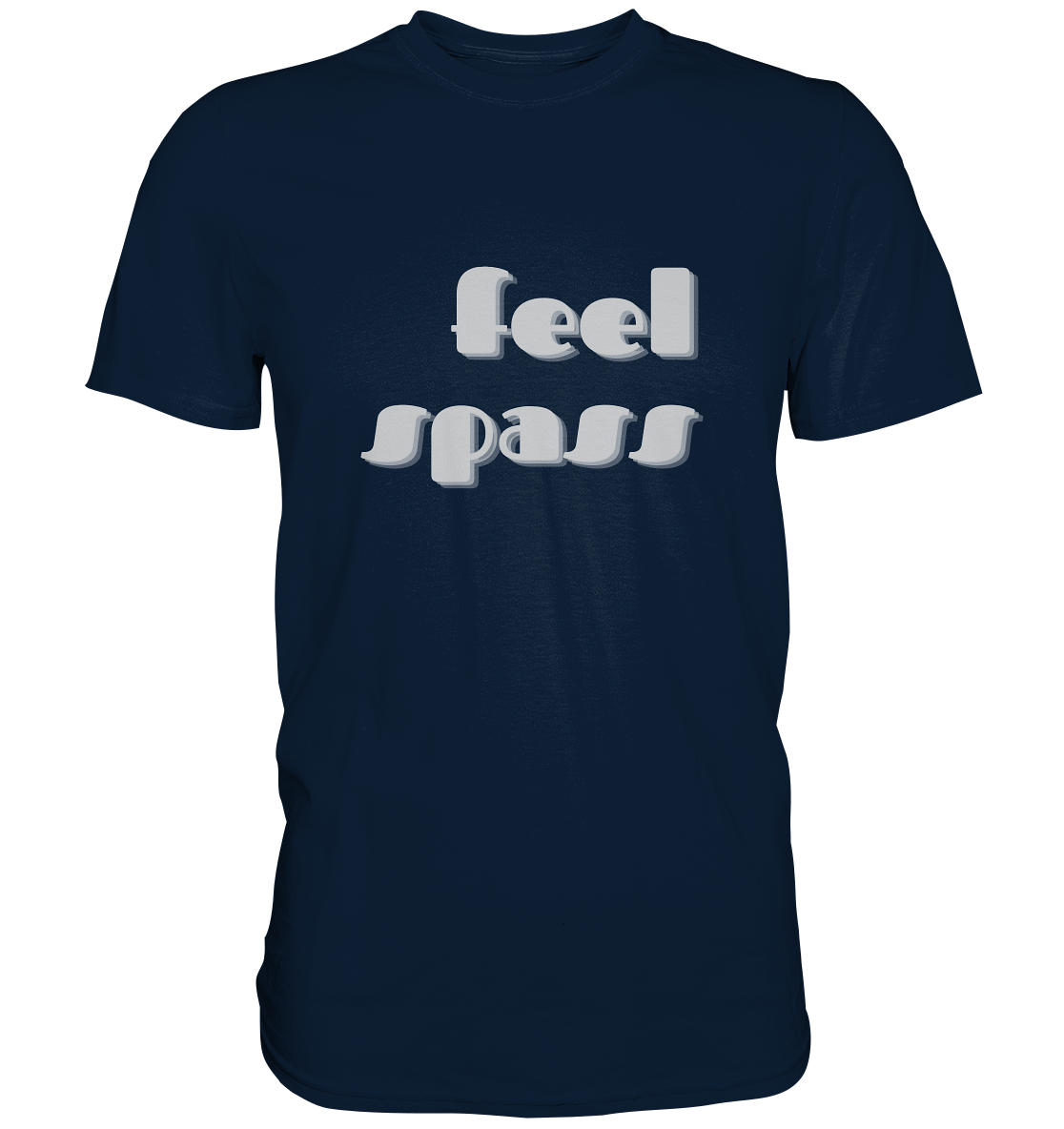 T-Shirt Herren, Rundhals, mit Aufdruck "Feel Spass", dunkel blau