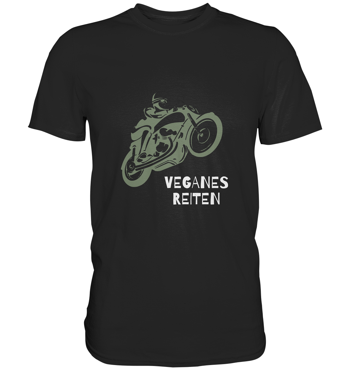 Herren _ T-Shirt _ Motorrad "Veganes Reiten", schwarz