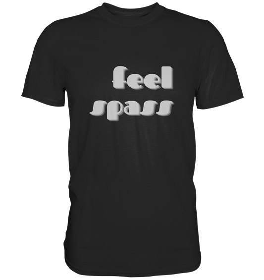 T-Shirt Herren, Rundhals, mit Aufdruck "Feel Spass", schwarz
