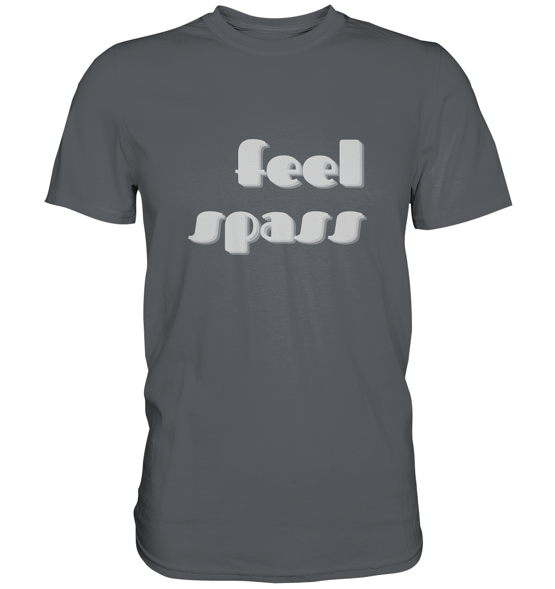 T-Shirt Herren, Rundhals, mit Aufdruck "Feel Spass", grau