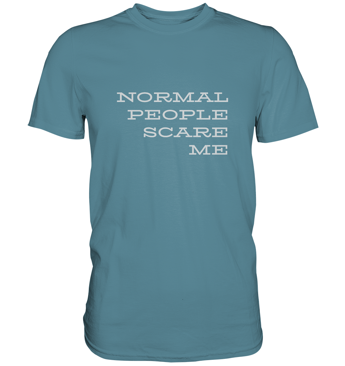 Herren-T-Shirt mit Aufdruck "Normal people scare me", hell blau