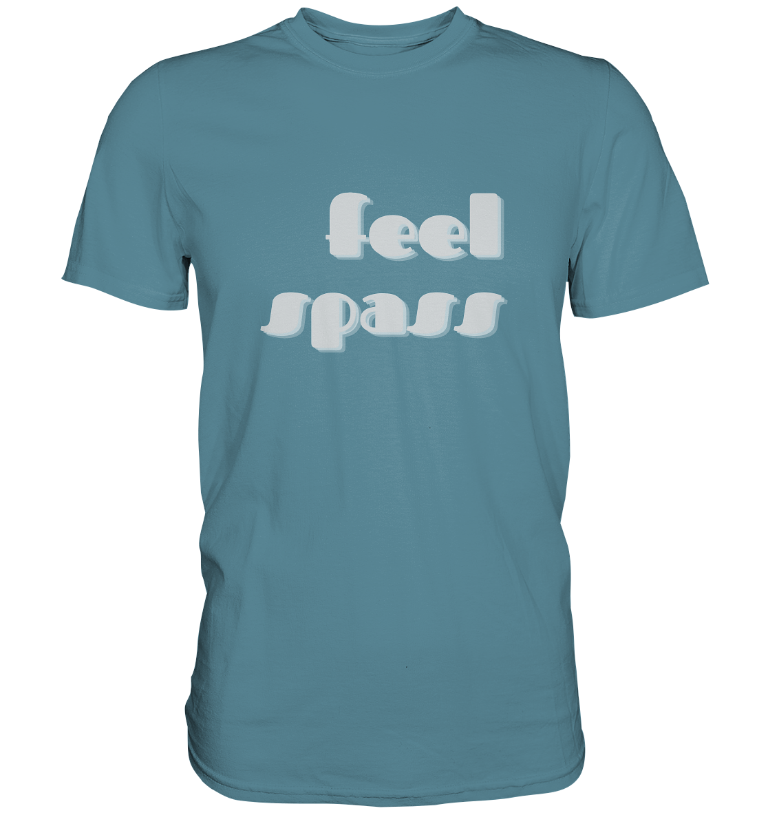 T-Shirt Herren, Rundhals, mit Aufdruck "Feel Spass", hell blau